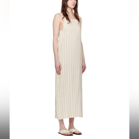 Loulou Studio Beige & Black Etta Midi Dress NWT